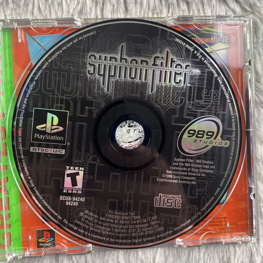 Syphon Filter (Sony PlayStation 1, 1999) PS1 Greatest Hits Disc Case Manual